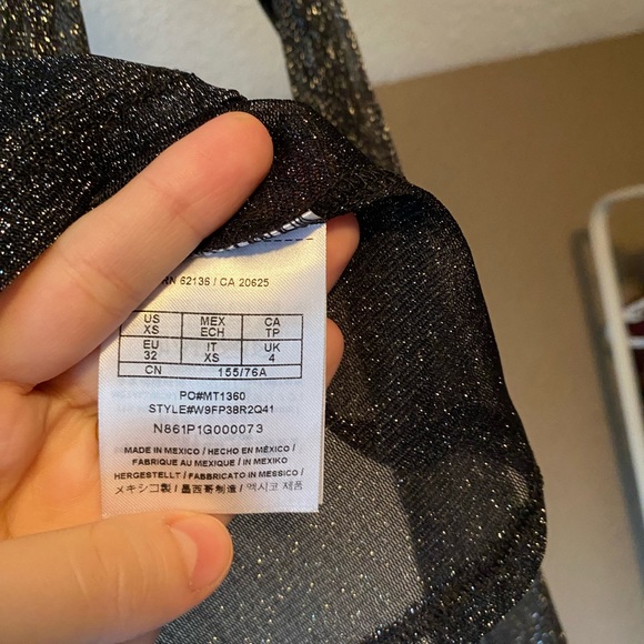 GUESS sheer metallic long sleeve top - XS - Picture 2 of 7